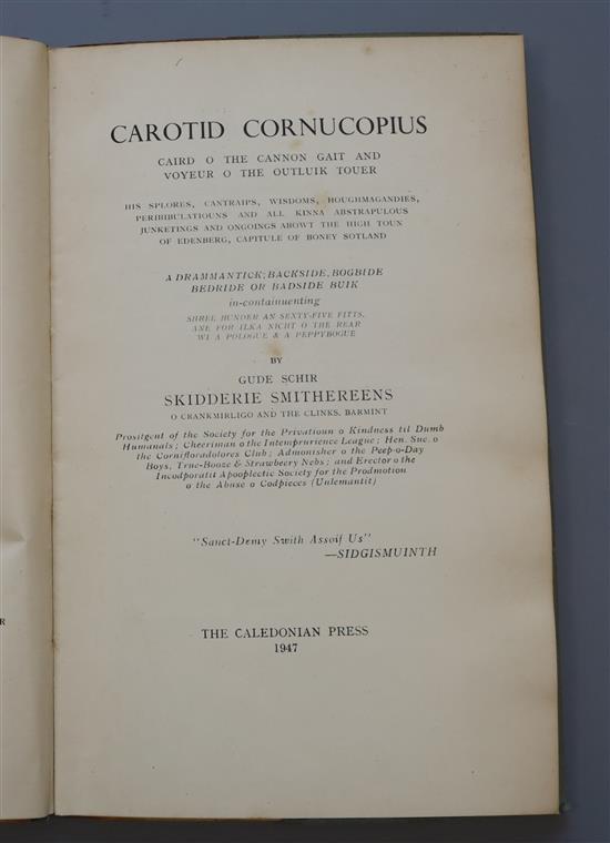 [Smith, Sydney Goodsir] - Carotid Cornucopius, 8vo, cloth, with printed d.j., a presentation copy to Bertie,